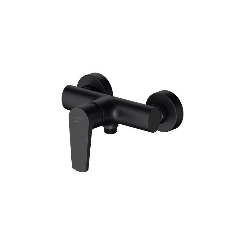 Czarna Bateria Natryskowa Ścienna Cersanit Moduo - Nowoczesna Armatura Łazienkowa