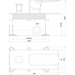 Zestaw Wannowy Podtynkowy LARGA by Cersanit Chromowany - Designerska Armatura do Łazienki