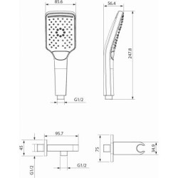 Zestaw Wannowy Podtynkowy LARGA by Cersanit Chromowany - Designerska Armatura do Łazienki