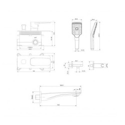 Zestaw Podtynkowy Wannowy LARGA Cersanit Czarny - Nowoczesny Design i Łatwy Montaż
