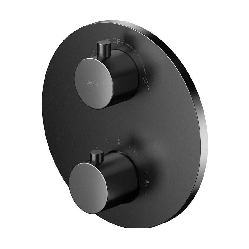 ZEN by Cersanit: Podtynkowy Zestaw Wannowo-Natryskowy Termostatyczny w Kolorze Czarny Gun Metal
