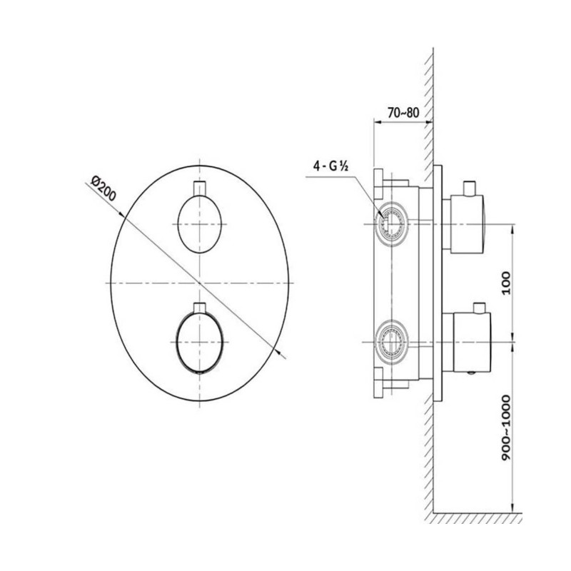 ZEN by Cersanit: Podtynkowy Zestaw Wannowo-Natryskowy Termostatyczny w Kolorze Czarny Gun Metal