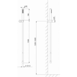 Zestaw Prysznicowy Zen PVD, Ścienny, Miedź Szczotkowana, Klasa S, 150cm, Easy Clean, Cersanit