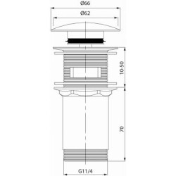 Korek Umywalkowy Klik-Klak Automatyczny Czarny Gun Metal PVD dla Umywalek z Przelewem i Bez Przelewu
