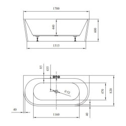 Stylowa wanna wolnostojąca Crea 170x80 do eleganckiej łazienki
