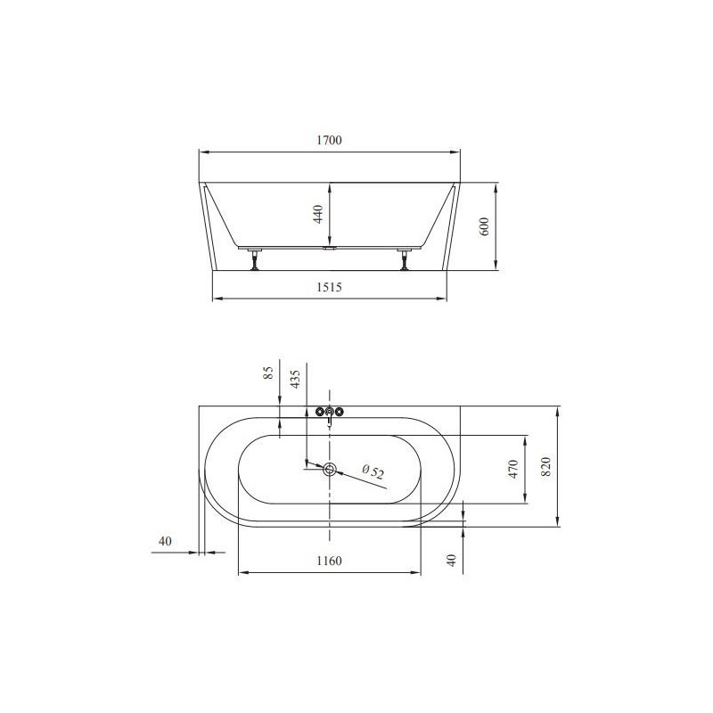 Stylowa wanna wolnostojąca Crea 170x80 do eleganckiej łazienki