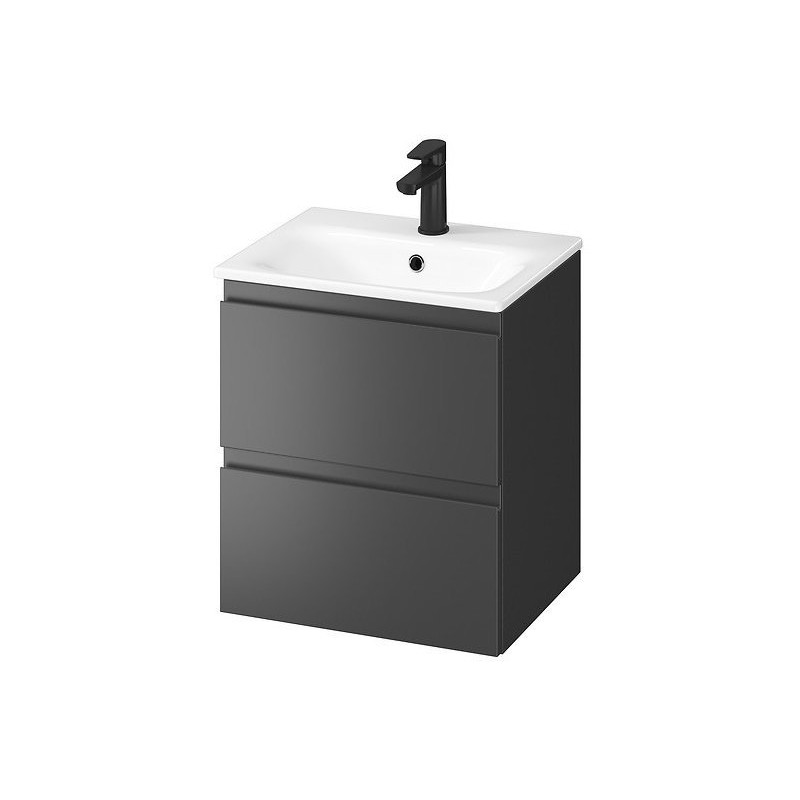 Elegancka Szafka z Umywalką MODUO 50 Antracyt - Nowoczesny Styl dla Twojej Łazienki!