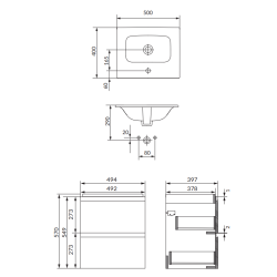 Elegancka Szafka z Umywalką MODUO 50 Antracyt - Nowoczesny Styl dla Twojej Łazienki!