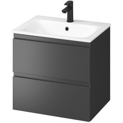 Elegancka szafka z umywalką MODUO 60 w kolorze antracyt dla nowoczesnych wnętrz