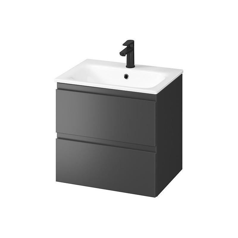 Elegancka szafka z umywalką MODUO 60 w kolorze antracyt dla nowoczesnych wnętrz