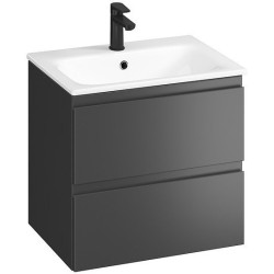 Elegancka szafka z umywalką MODUO 60 w kolorze antracyt dla nowoczesnych wnętrz