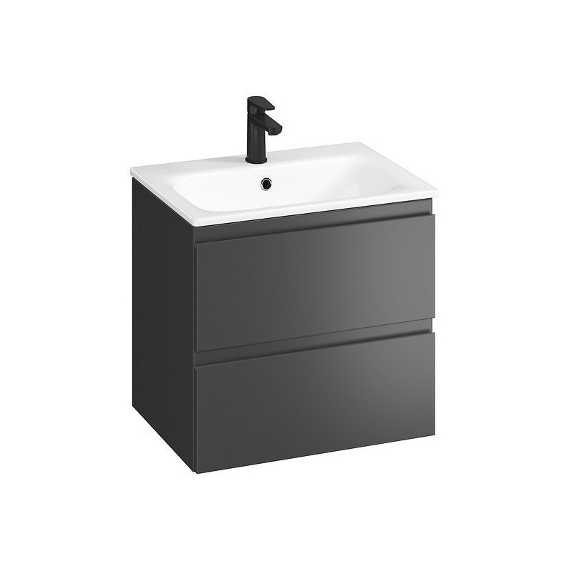 Elegancka szafka z umywalką MODUO 60 w kolorze antracyt dla nowoczesnych wnętrz