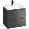 Elegancka szafka z umywalką MODUO 60 w kolorze antracyt dla nowoczesnych wnętrz