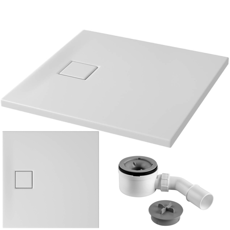 Odkryj Elegancję: Brodzik Tako Slim 80x80, Biały Mat z Syfonem