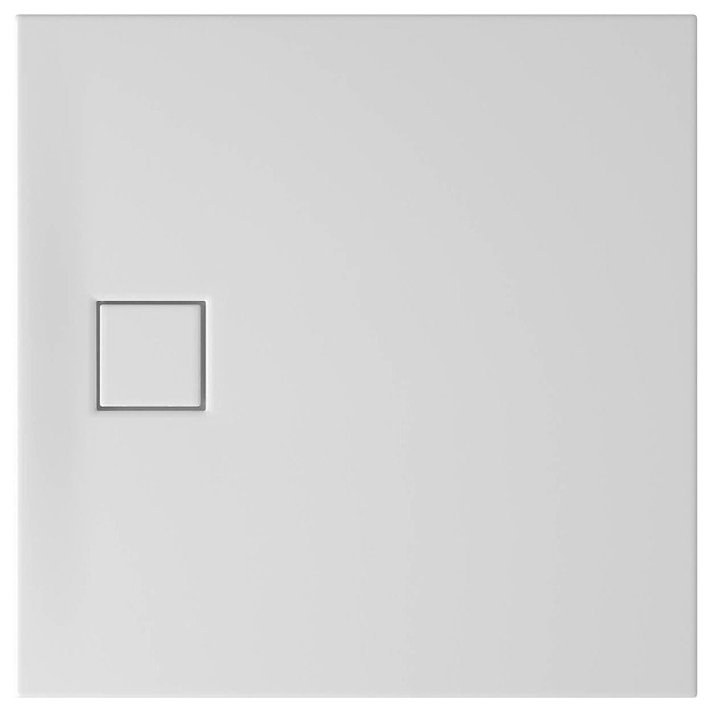 Stylowy brodzik kwadratowy Tako Slim 90x90 - elegancki biały mat z syfonem w zestawie