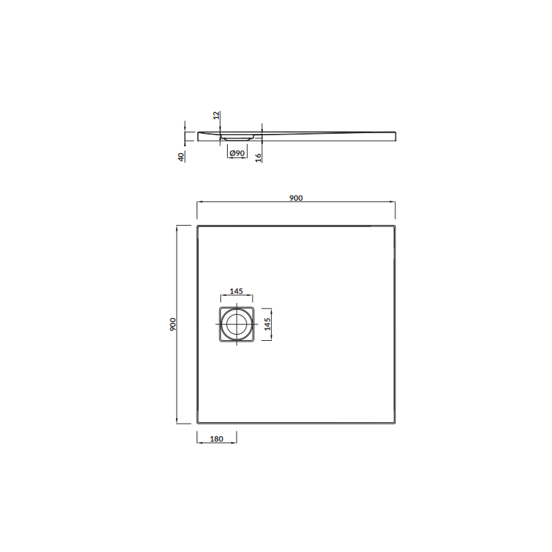 Luksusowy Brodzik Kwadratowy Tako Slim 90x90 z Syfonem - Perfekcja w Bieli