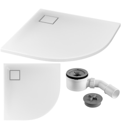 Stylowy Brodzik Półokrągły Tako Slim 90x90 w Bieli z Syfonem – Nowoczesny design!