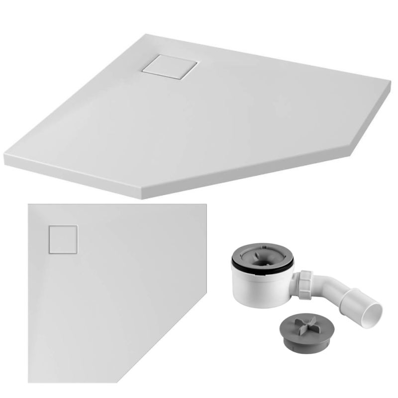 Tako Slim 90x90 Biały Brodzik Pięciokątny + Syfon Gratis!