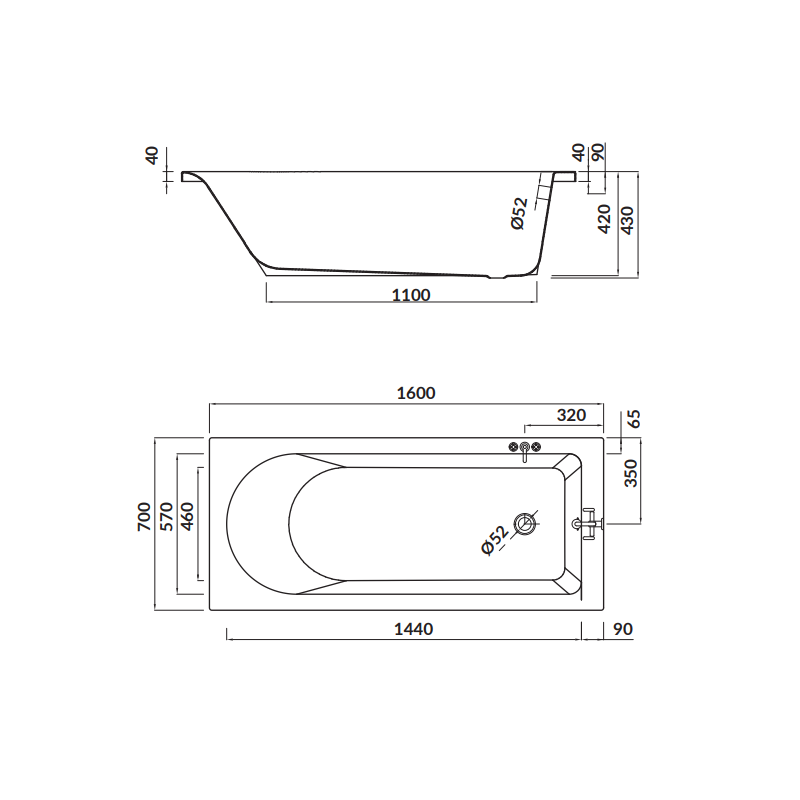Wanna akrylowa Cersanit Flavia 160x70 - zestaw z syfonem, nogami i obudową
