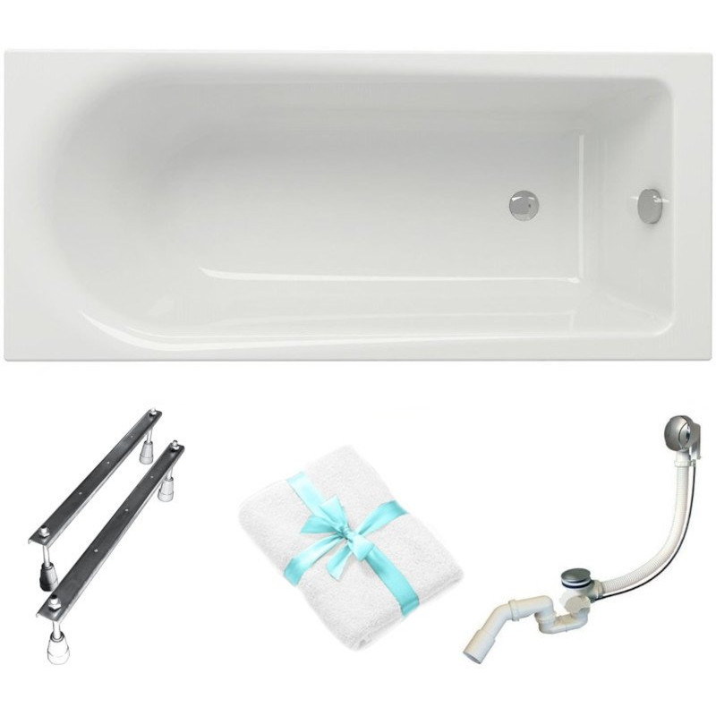 Elegancka Wanna Akrylowa Cersanit Flavia 170x70 z Syfonem i Nóżkami - Komfort w Łazience