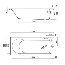 Elegancka Wanna Akrylowa Cersanit Flavia 170x70 z Syfonem i Nóżkami - Komfort w Łazience