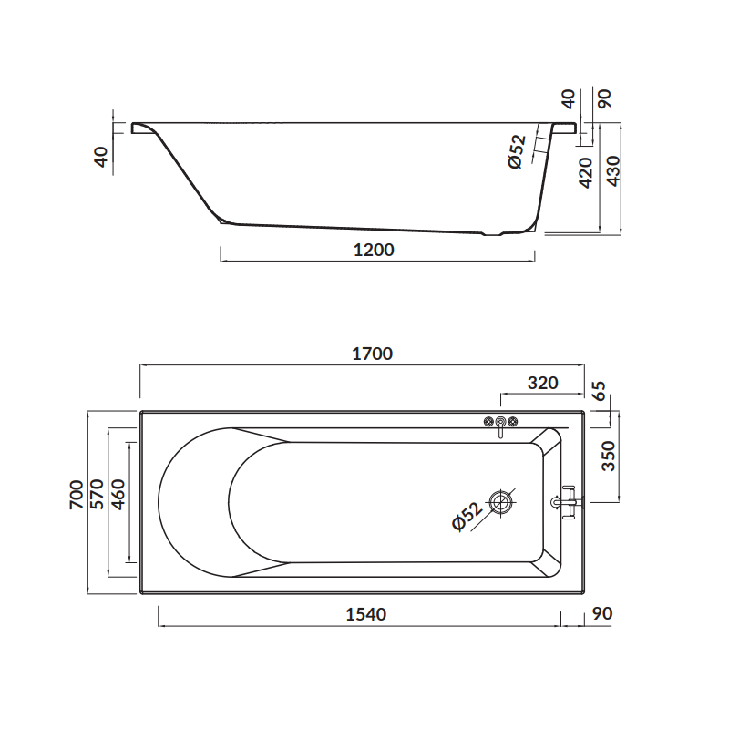 Elegancka Wanna Akrylowa Cersanit Flavia 170x70 z Syfonem i Nóżkami - Komfort w Łazience