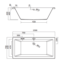 Cersanit Intro Wanna Akrylowa 150x75 z Syfonem i Nóżkami - Nowoczesny Styl i Komfort