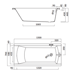 Wanna prostokątna Cersanit Korat 150x70 cm z syfonem i nogami – Elegancja i funkcjonalność