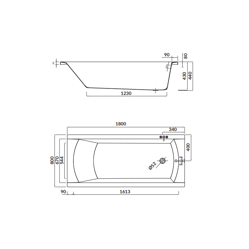 Elegancka Wanna Akrylowa Cersanit Korat 180x80 z Syfonem i Nogami, Biała