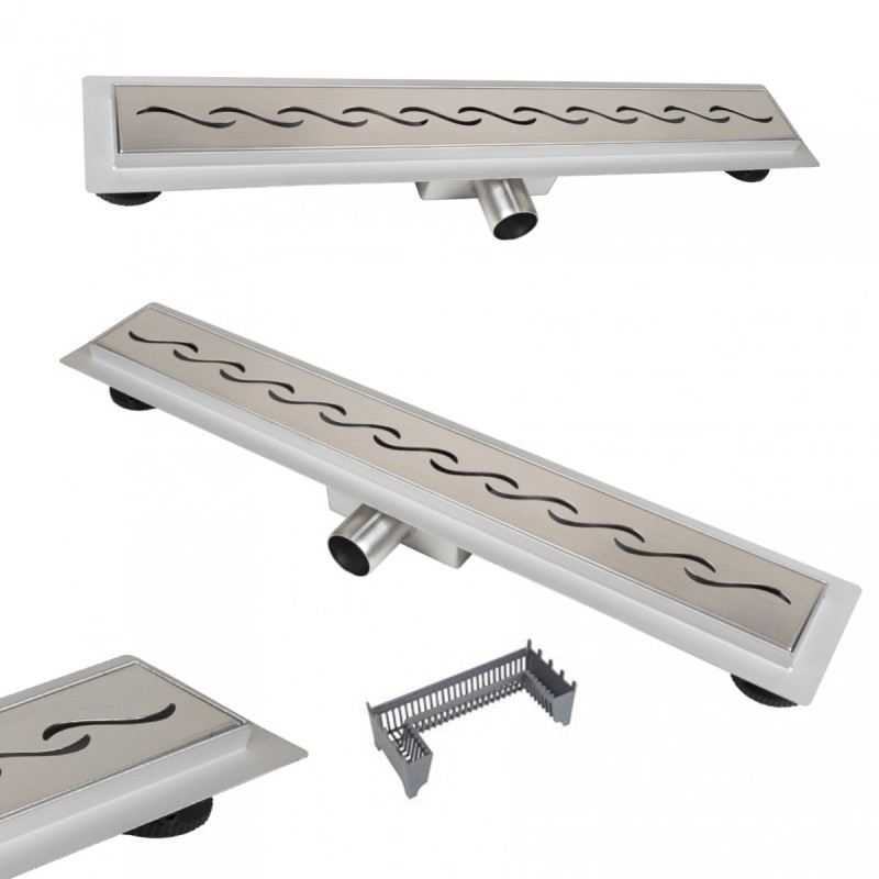 Odpływ liniowy DECOR WAVE  NEXT 90 Głęboki zasobnik