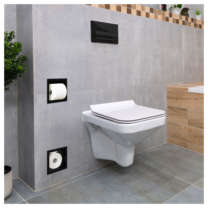 WALL-BOX PAPER 2 Black - Magazynek z podajnikiem papieru czarny