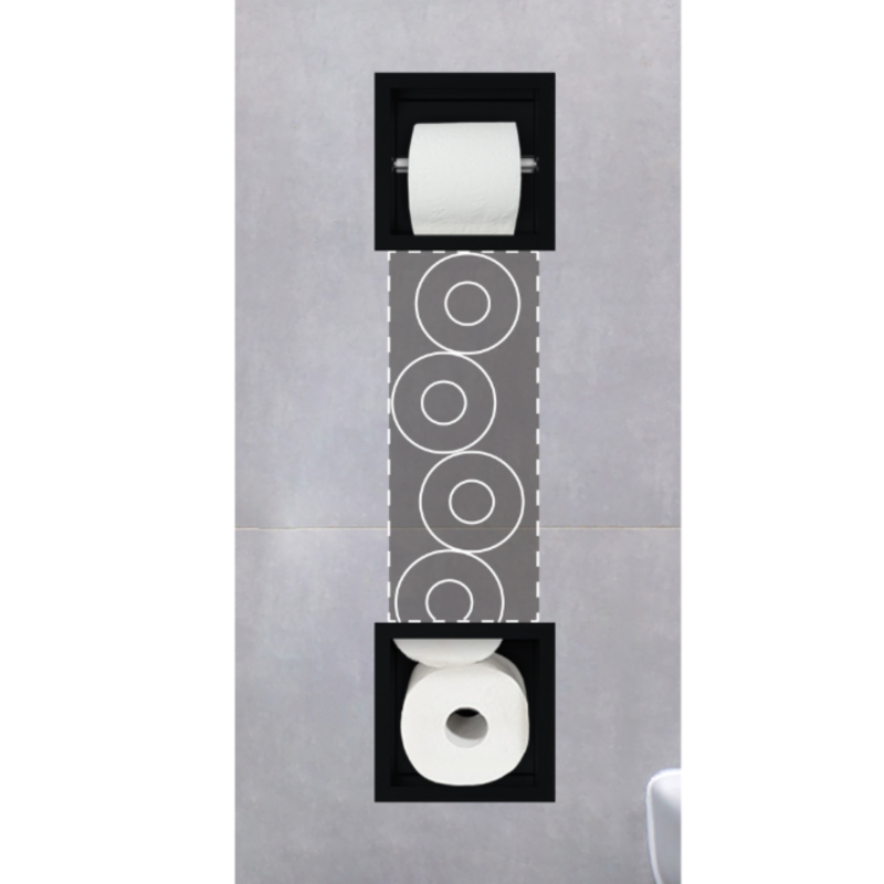 WALL-BOX PAPER 2 Black - Magazynek z podajnikiem papieru czarny