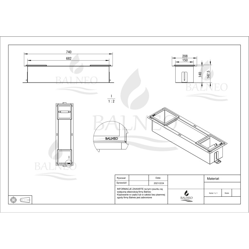 WALL-BOX PAPER 2 Black - Magazynek z podajnikiem papieru czarny