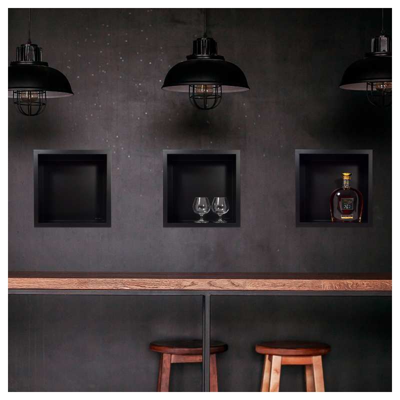 WALL-BOX ONE Black - Półka pojedyncza czarna 30x30x10 cm