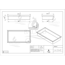 WALL-BOX ONE - Półka wnękowa INOX 60x30x10 cm