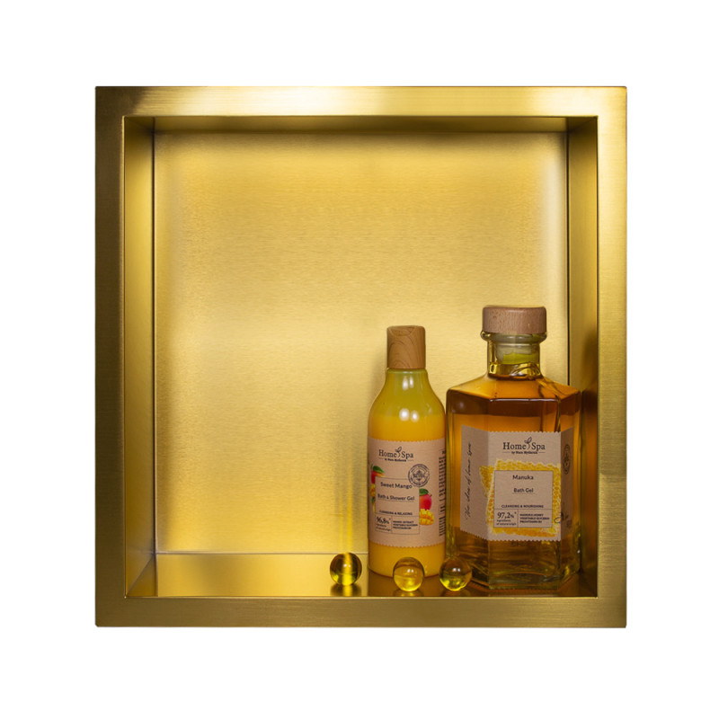 WALL-BOX ONE Gold / Brass - Półka pojedyncza złota 30x30x7 cm