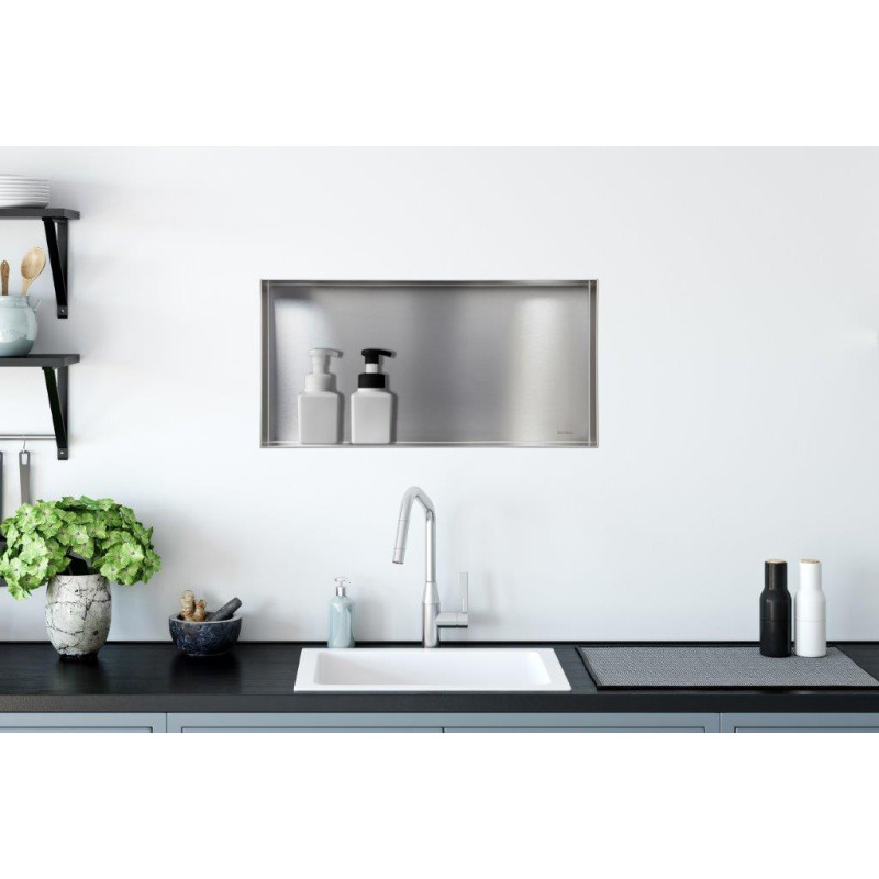 WALL-BOX NO RIM - Półka wnękowa bezramkowa INOX 60x30x7 cm