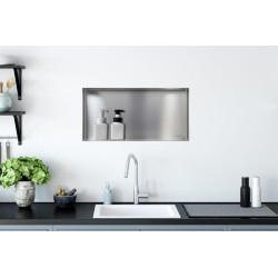 WALL-BOX NO RIM - Półka wnękowa bezramkowa INOX 60x30x10 cm