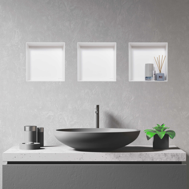 WALL-BOX No Rim White - Półka wnękowa bezramkowa biała 30x30x7 cm