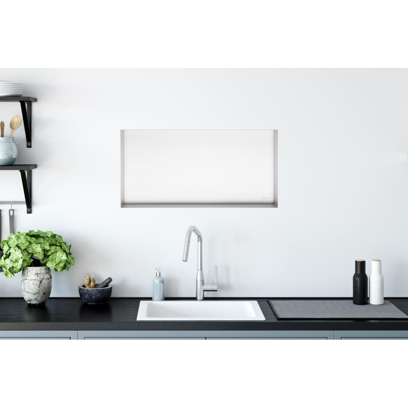 WALL-BOX No Rim White - Półka wnękowa bezramkowa biała 60x30x10 cm