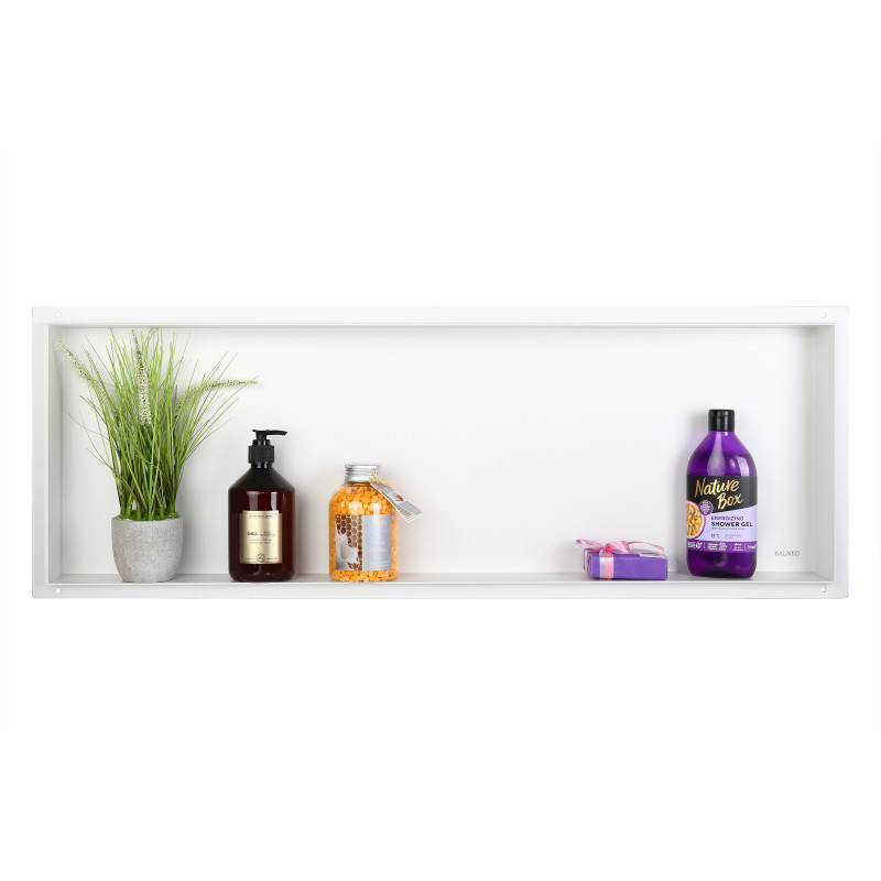 WALL-BOX No Rim White - Półka wnękowa bezramkowa biała 90x30x10 cm