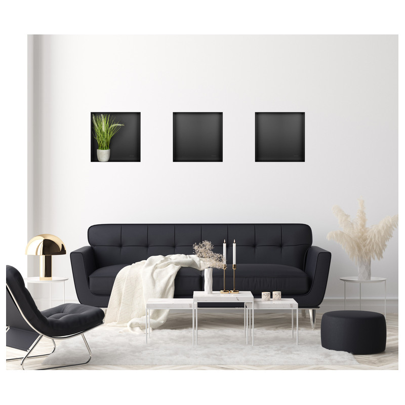 WALL-BOX No Rim Black - Półka wnękowa bezramkowa czarna 30x30x10 cm