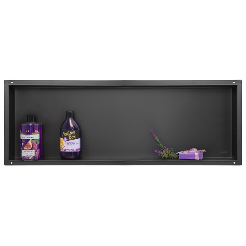 WALL-BOX No Rim Black - Półka wnękowa bezramkowa czarna 90x30x7 cm
