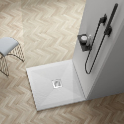 Stone Tray - Brodzik kompozytowy "F" Biały 90x90x2,5