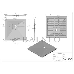 Stone Tray - Brodzik kompozytowy "F" Biały 90x90x2,5