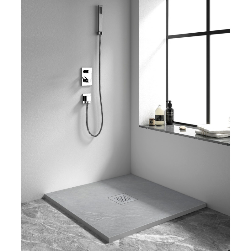 Stone Tray - Brodzik kompozytowy "F" Jasnoszary 80x100x2,5