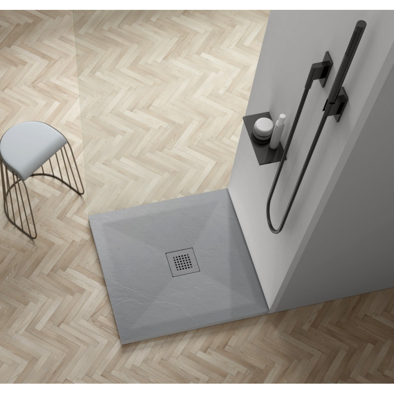 Stone Tray - Brodzik kompozytowy "F" Jasnoszary 80x120x2,5