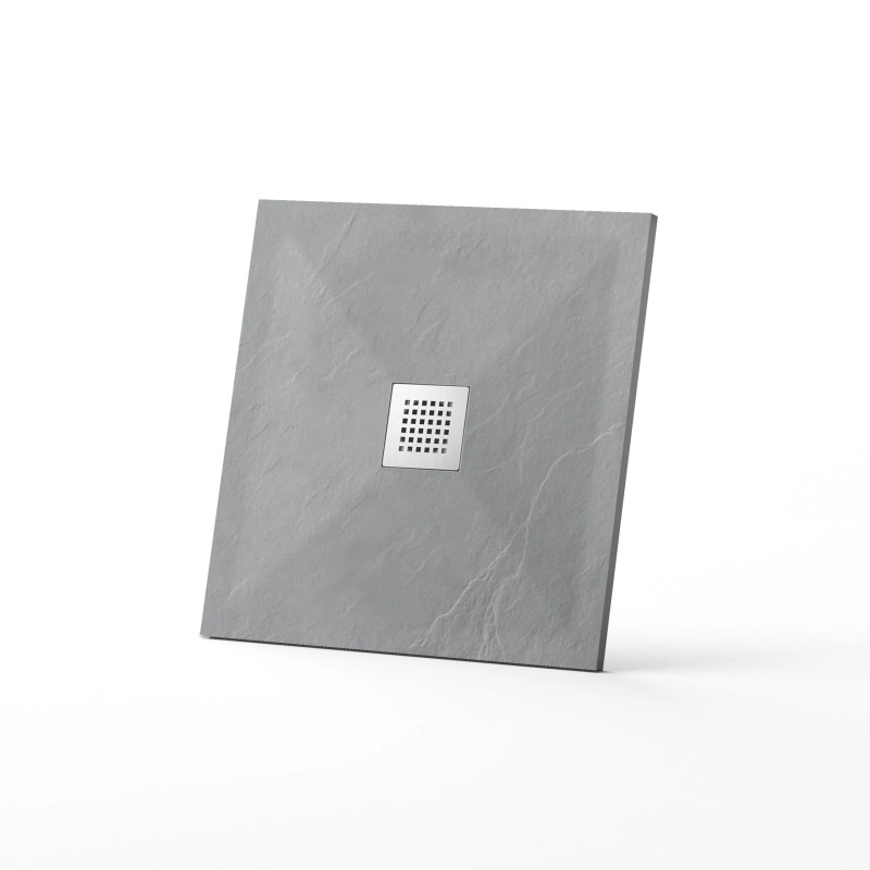 Stone Tray - Brodzik kompozytowy "F" Jasnoszary 90X90x2,5