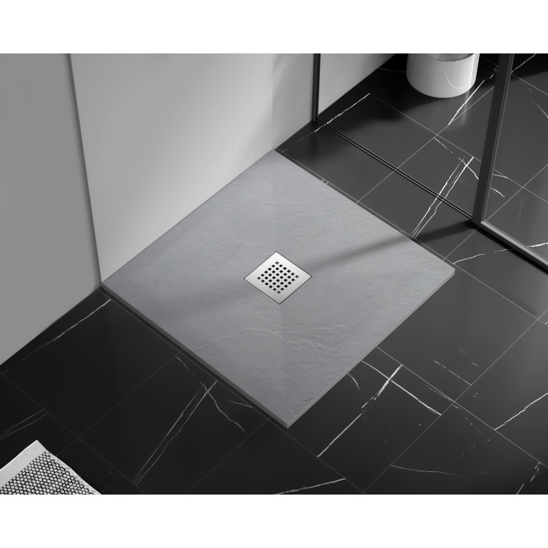 Stone Tray - Brodzik kompozytowy "F" Jasnoszary 90X110x2,5