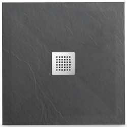 Stone Tray - Brodzik kompozytowy "F" Ciemnoszary 90x90x2,5